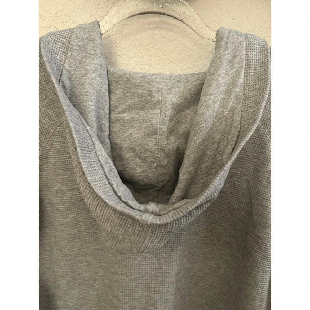 Lands' End men's waffled henley‎ hoodie in grey XLT